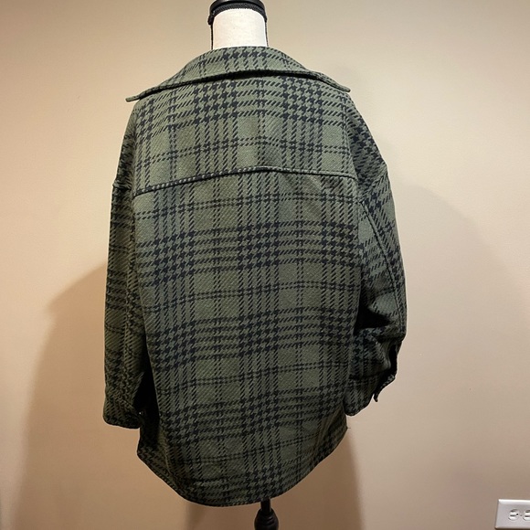 Pull and Bear Green Houndstooth Jacket NWT Small - Picture 5 of 7